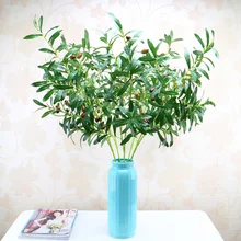 Simulation Olive Branch Fake Green Leaf Branch Decoration Branch Home Garden Wedding Decor Artificial Flower Arrangement