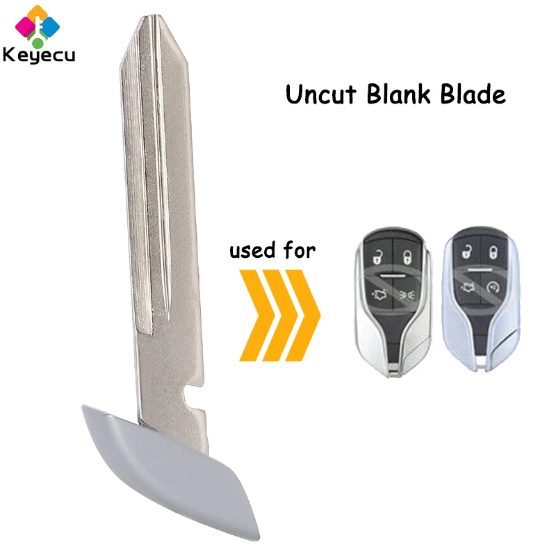 

KEYECU Replacement Smart Remote Uncut Insert Key Blank Blade Fob for Maserati Ghibli Quattroporte 2012 2013 2014 2015 2016 2017