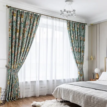 

Modern and Simple New Double-sided Rippling Printing Curtains for Living Dining Room Bedroom.