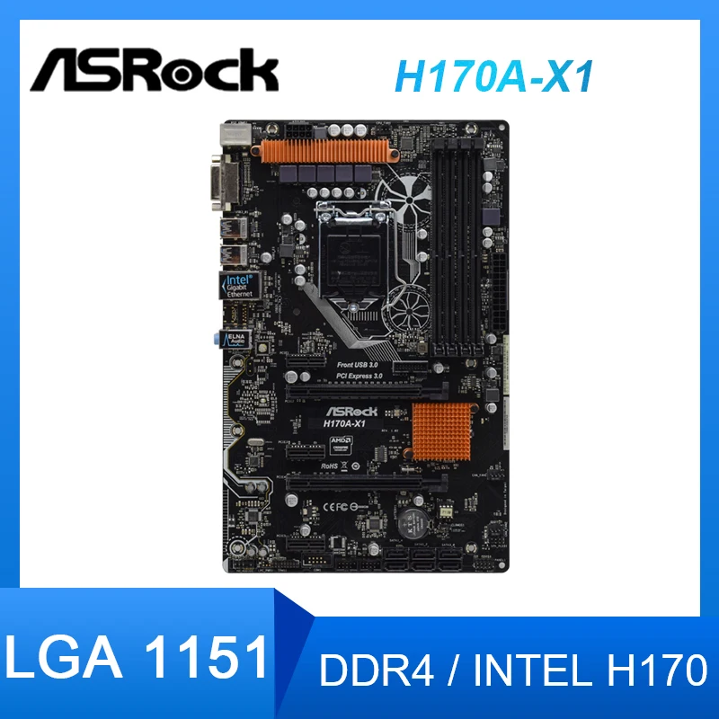 Материнские платы Для ASROCK H170A-X1 H170 LGA 1151 DDR4 ram 64GB PCI-E 3 0 USB3.1 Micro-ATX материнская плата