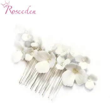 

Handmade Bridal Headpiece Jewelry Ceramic Flower Hair Comb Clips Set Hair Pin Wedding Bridal Hair Accessories RE4045