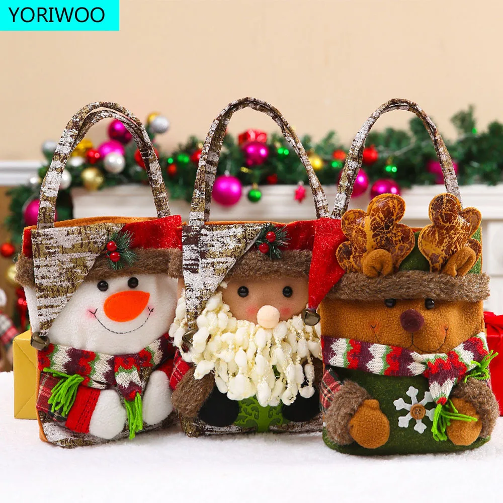 

Santa Claus Gift Bag Snowman Xmas Packaging Bags Merry Christmas Decorations for Home Happy New Year 2022 Navidad Noel Present