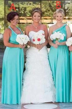 

bridesmaid dress New Arrival Chiffon One Shoulder A Line Blue Wholesale Tea Length Custom Made Hot Sale vestidos fiesta boda