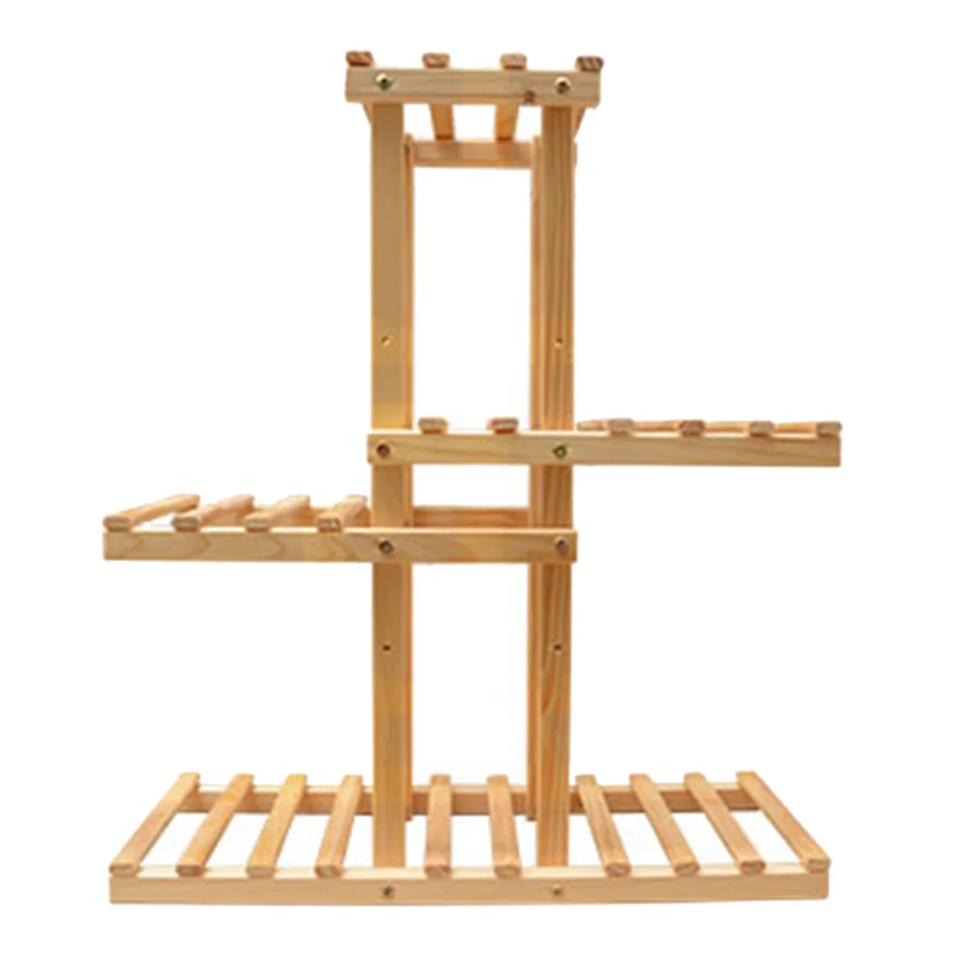  Flower Stand Multi-Layer Adjustable Solid Wood Flower Pot Rack Balcony Indoor Bonsai Flower Stand -