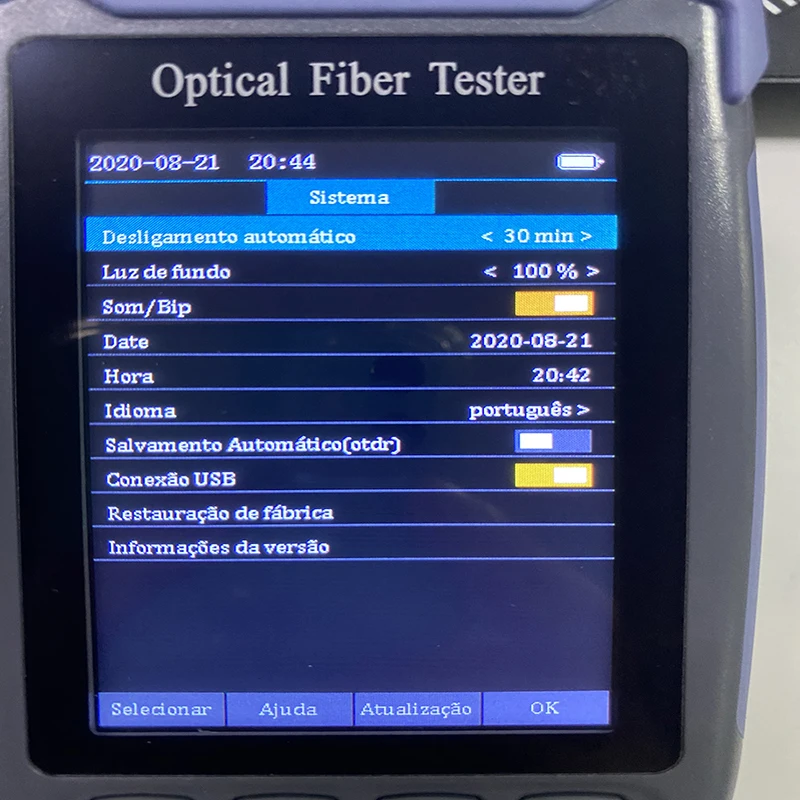 Portuguese OTDR Optical Time Domain Reflectometer