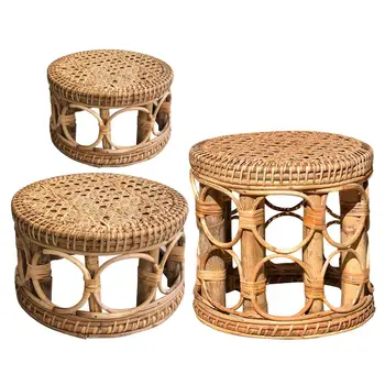 

S M L Size Natural Rattan Hand Woven Flower Pot Indoor Plant Stand Plant Pot Holder For Gardening Interior Decor Living Room