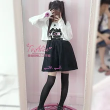 Мягкое платье с капюшоном в японском стиле для девочек с изображением пистолета и конфет из двух предметов с изображением кролика и вишни