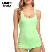 Charmleaks Женская сорочка Basic Camis майки хлопчатобумажные мягкие однотонные ночные пижамы одежда для бега фитнес-топ