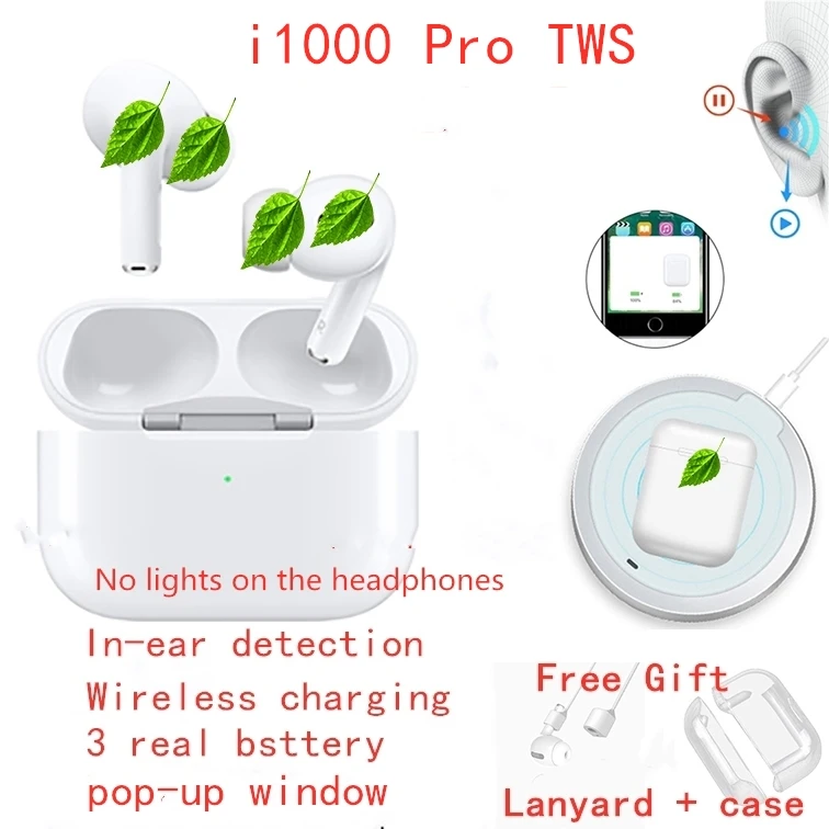 

i1000 Pro Tws Super Copy Pro3 Tws Bluetooth Headphones Pop-up Smart Sensor Wireless Earphones Earbuds Wireless Charging Pk i500