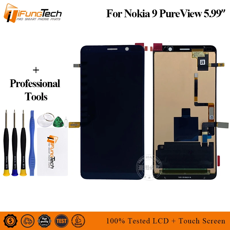

5.99'' For Nokia 9 PureView LCD Touch For Nokia 9 PureView Display Digitizer Assembly Glass Sensor Screen Replacement Parts