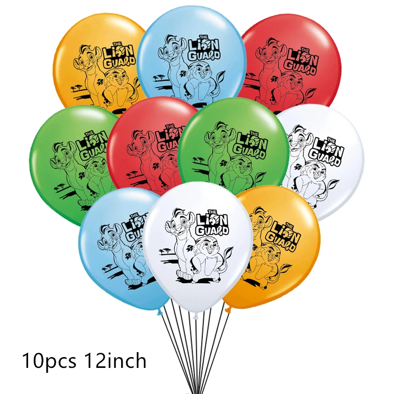 10pcs balloon Джунгли Король Лев одноразовые столовые приборы животные Король Лев тарелки салфетки для стаканчиков баннер игрушки Король Лев День рождения украшения - Цвет: 10pcs balloon