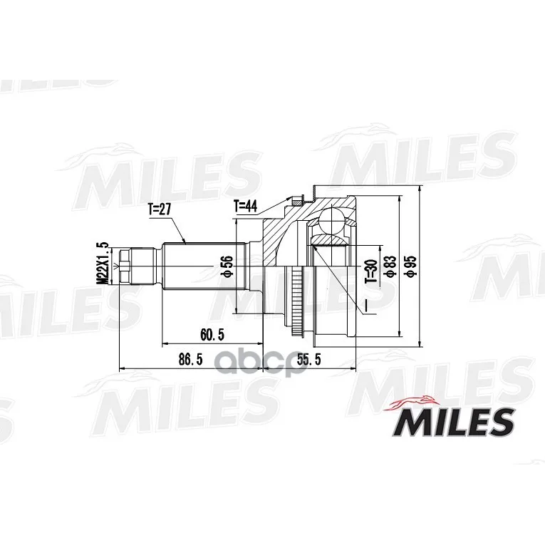 Шрус Subaru Forester Ii/Impreza Ii/Legacy Iii 1.6-3.0 98-07 Нар. Abs Gt Inner Miles Ga20417 Miles арт. GA20417