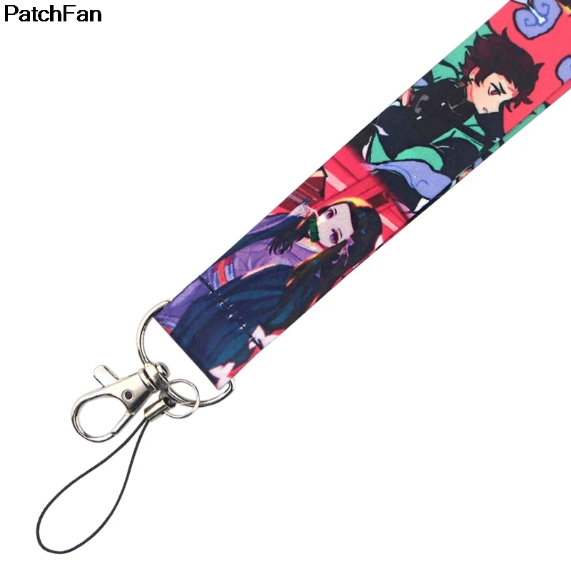 20 шт./лот A2622 Patchfan аниме kimetsu no yaiba ремень шейный ремешки для мобильного телефона USB ID бейдж держатель ключ для детей