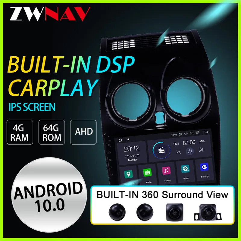 

Android 10 Car Radio Multimedia Video Player Navigation GPS For Nissan Qashqai J10 2006-2013 360 Surround View
