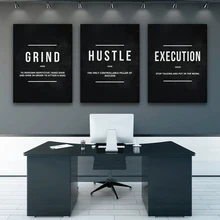 Grind Hustle исполнение стены Искусство холст печать офисный Декор мотивационные Современные художественные мотивационные картины