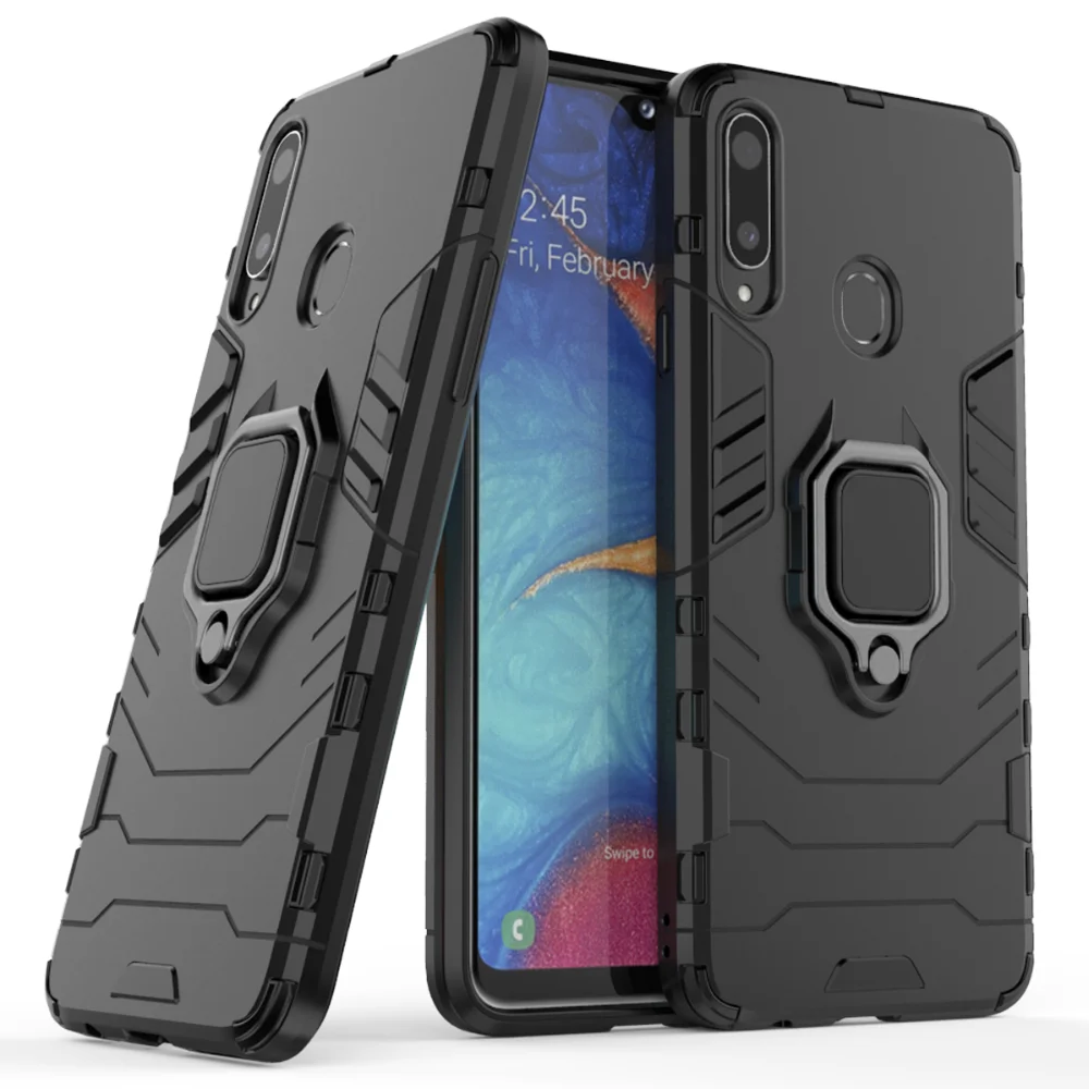 Для A20S чехол для samsung Galaxy A20S чехол роскошное кольцо задняя крышка Подставка Броня противоударный чехол для samsung Galaxy A20S чехол