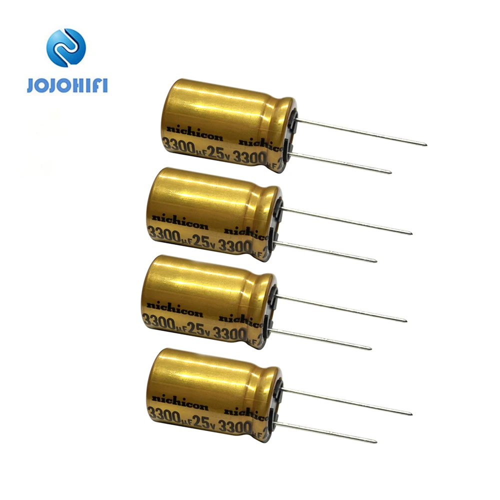 4pcs 3300uF 25V 16x25mm Nichicon FW Capacitor Pitch 7.5mm 85 ℃ 25V/3300UF Gold Audio fever Filter Electrolytic Capacitors