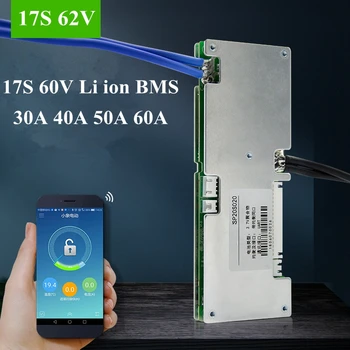 

17S 62V 62.9V 30A 40A 50A 60A Smart BMS with Bluetooth APP Communication Function for 62V 35Ah 40Ah Electric Bike Li-ion Battery