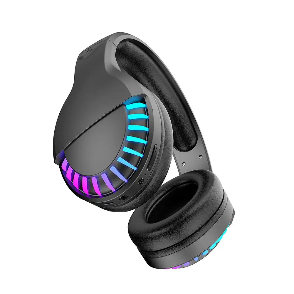 DC 5V SH33 Bluetooth Version 5 0 Dual Modes RGB Light Headset Stereo Bass Gaming Headphones LED lamp beads ABS Sponge 35mW