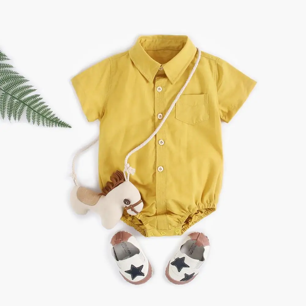 Sanlutoz  Baby Boys Bodysuits Summer Cotton Toddler Onesies Solid Color Casual Short Sleeve Infants Clothing Casual 3