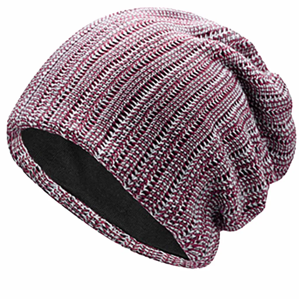Unisex Women Men blue Mixed Color Winter Hat Plus Outdoor Thick Plaid knit Warm Hat Cap Solid Color Beanie Hat Slouchy#BC - Цвет: CAMEL