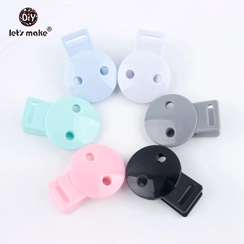

Let's Make 2pc Plastic Pacifier Clip Round Shape Holder For Nipples Hook Up Teether Chain Accessories Baby Product Pacifier Clip
