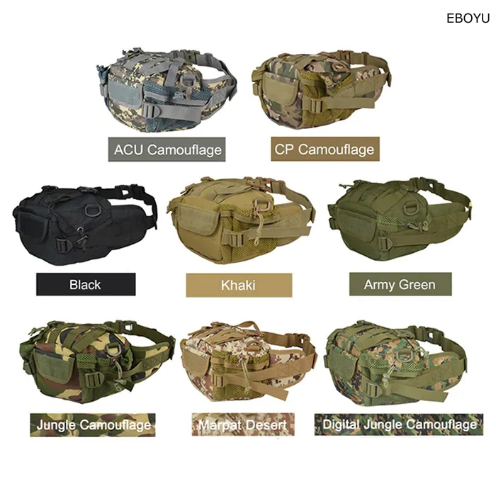 EBOYU 900D Outdoor Waterproof Multifunctional Tactical Waist Bag Multifunction Pockets Small EDC Camping Hiking Trekking