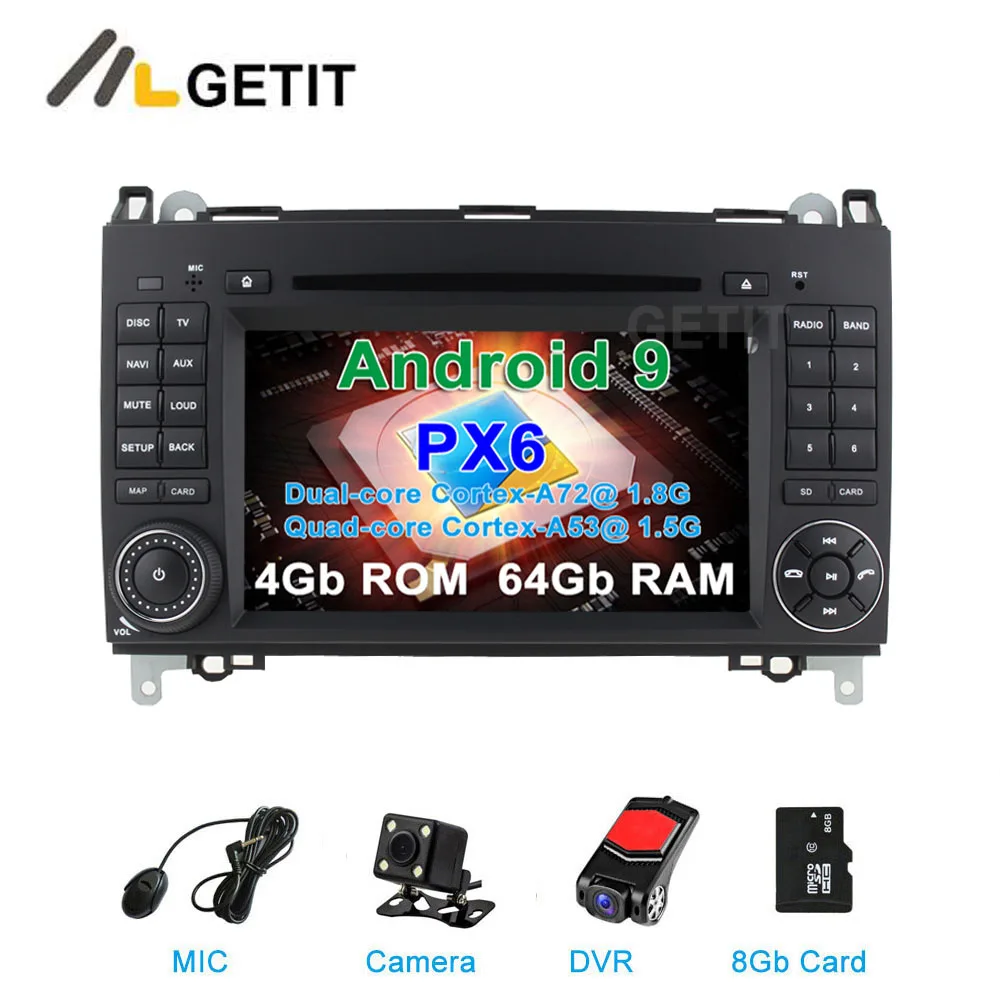 DSP 64G PX6 Android 9,0 автомобильный DVD мультимедиа радио gps для Mercedes Benz B200 W169 W245 Viano Vito W639 Sprinter W906