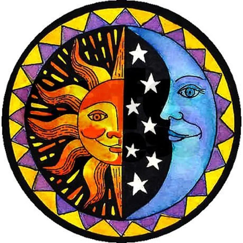 Рисунок солнце и луна вместе