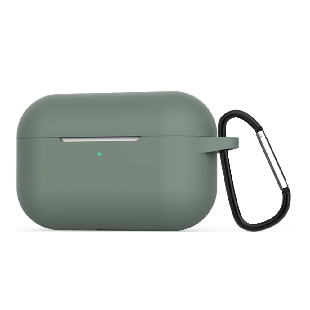 Ultrathin Case for Airpods Pro Silicone Bluetooth Wireless Earphone Case for Air pods Pro Protective Case for Apple AirPods Pro - Цвет: R-Dark Green