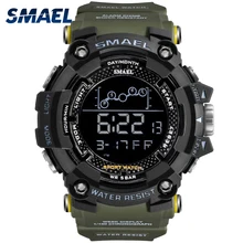 Reloj militar para hombre, resistente al agua, reloj deportivo SMAEL, relojes de pulsera digitales led para hombre, relojes de reloj Masculino 1802