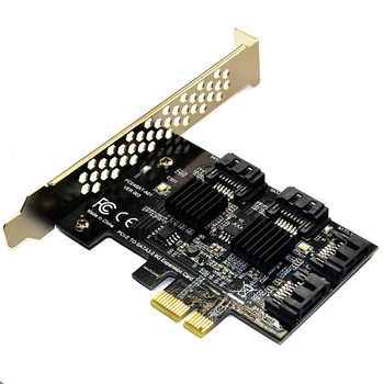 

PCIE to SATA Card PCI-E Adapter PCI Express to SATA3.0 Converter 4-Port SATA III 6G Expansion Controller Card Adapter