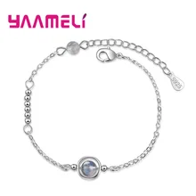 Изысканная Романтическая звезда, луна, кристалл, кубический цирконий, 925 пробы, серебряная цепочка, браслеты, подарки для женщин, ювелирные изделия на день рождения