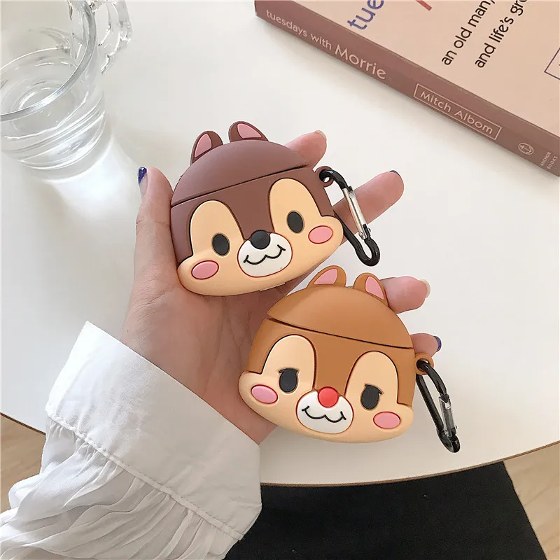 

For AirPod 2 Case 3D Chipmunk Animal Cartoon Soft Silicone Wireless Earphone Cases For Apple Airpods Case Cute Cover Funda
