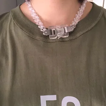 

2020 Party Wedding Men Transparent Necklace Hip Hop Acrylic Chain Choker Bracelet Necklace For Women Girls Birthday Jewellery