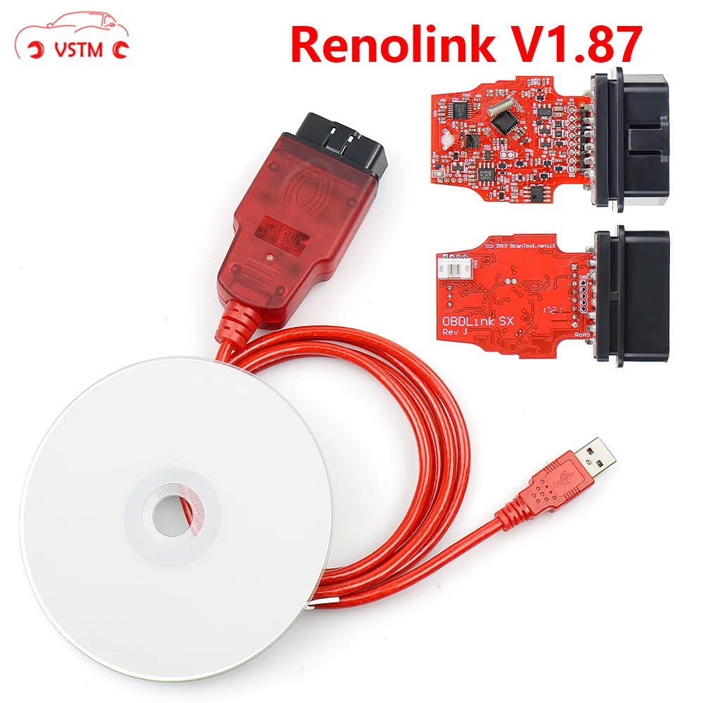 Новейший диагностический интерфейс Renolink V1.87 V1.52 OBD2 многофункциональное