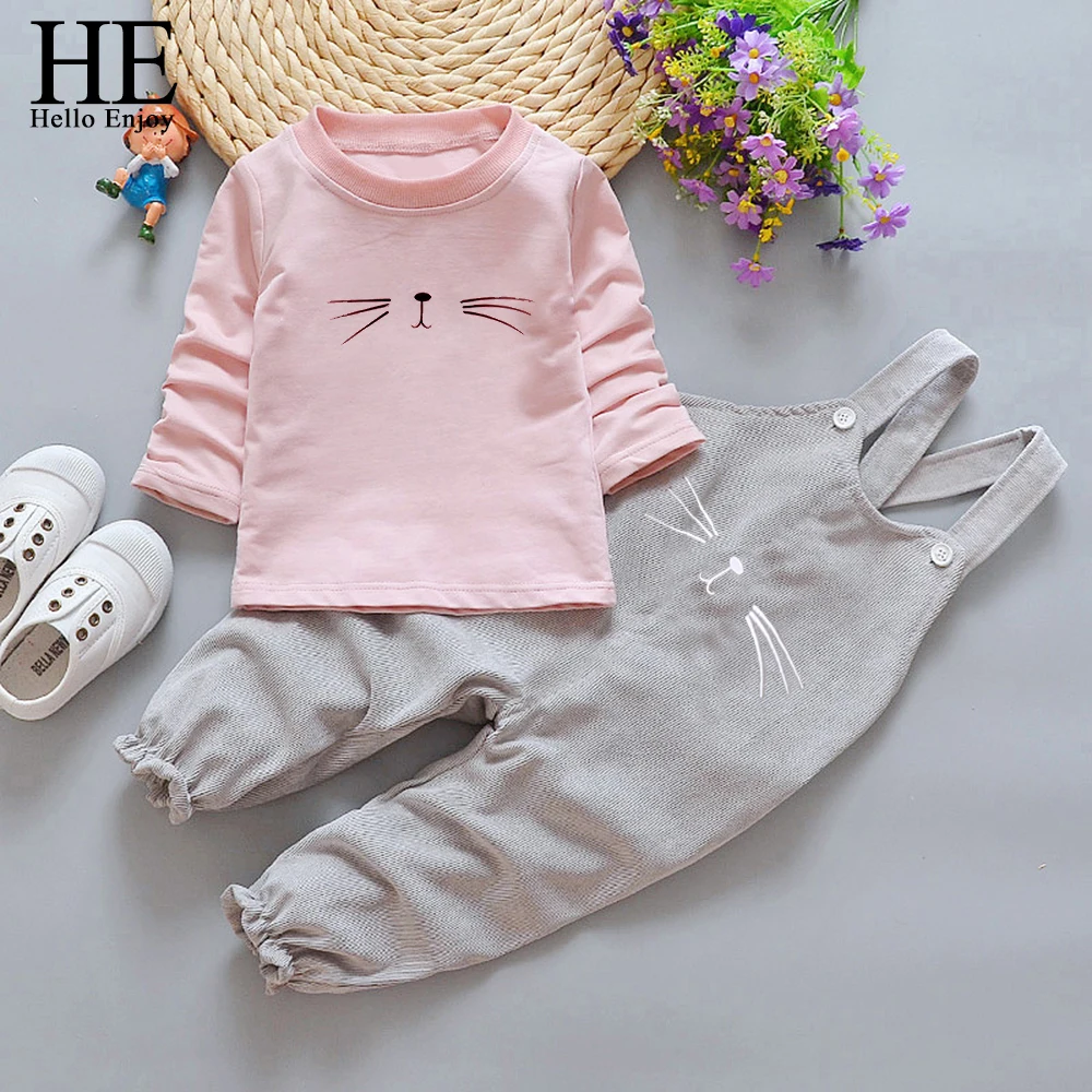 Спортивный костюм HE Hello Enjoy для девочек осенний спортивный с длинными рукавами