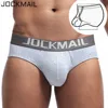 JOCKMAIL-Calzoncillo slip de algodón para hombre, ropa interior sexy, con bolsa convexa en U, gay, color blanco sólido ► Foto 2/6