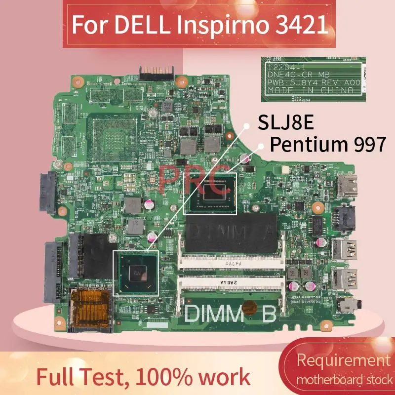 CN 0825R3 для DELL Inspiron 14R 2421 3421 5421 Pentium 997 Материнская плата ноутбука 12204 1 SLJ8E DDR3