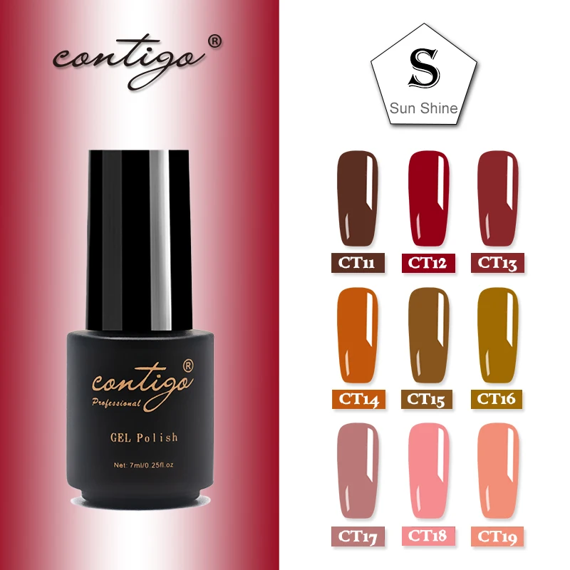 (11-19)set-9pcs Contigo 7 мл УФ-набор гель-лаков для ногтей Новые 60 цветов маникюрные гель-лаки гибридные для лаки для ногтей замачиваемый Перманентный эмалированный набор - Цвет: (11-19)set-9pcs