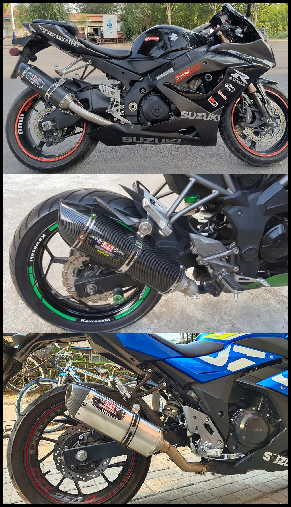 Универсальный мотоцикл Yoshimura выхлопная труба Escape для CBR500R Ninja 400 R3 F800GS модифицированный мото глушитель из углеродного волокна