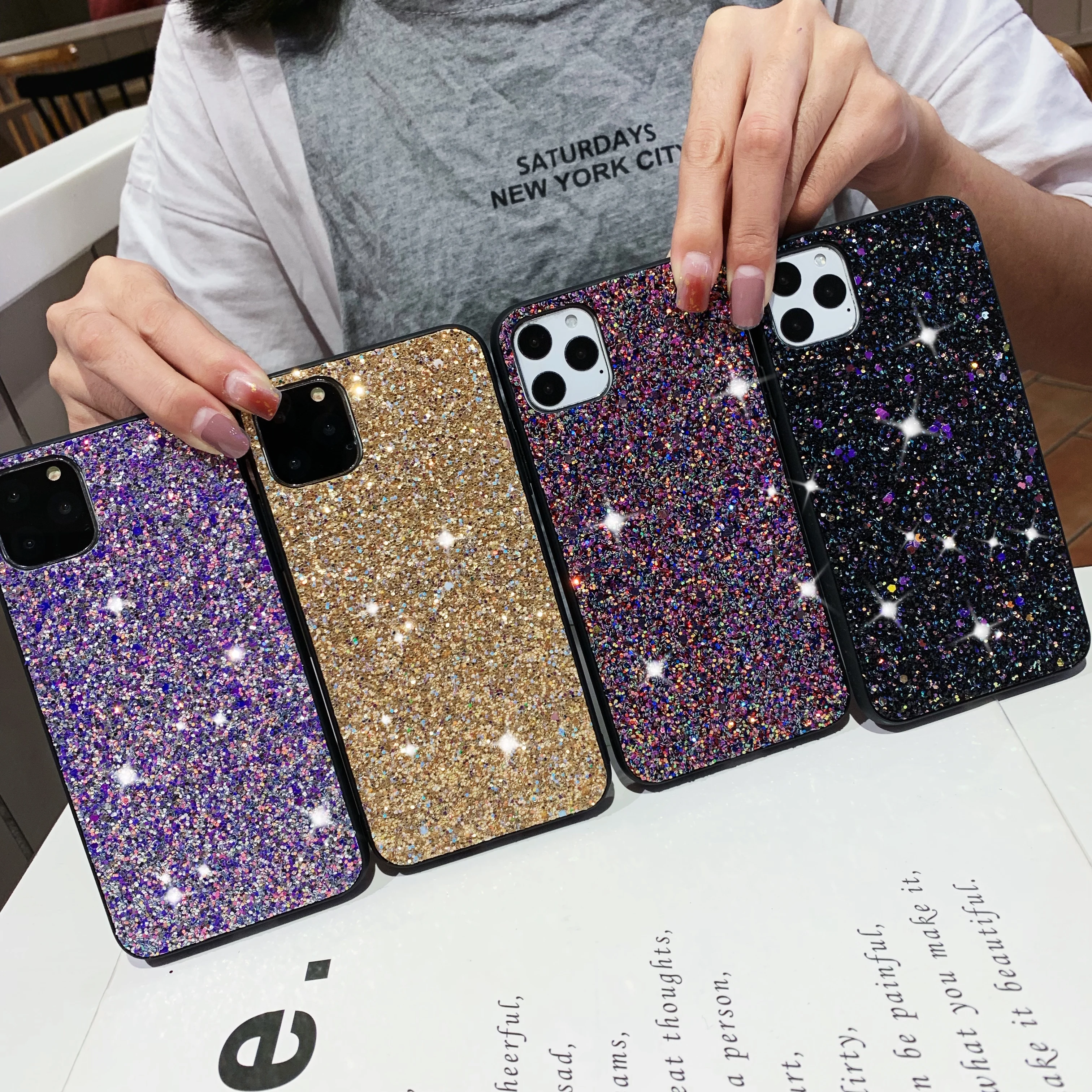 Роскошные модные блестящие Сияющие Чехлы для iPhone 6 6S 7 plus 8 Plus задняя крышка из ТПУ