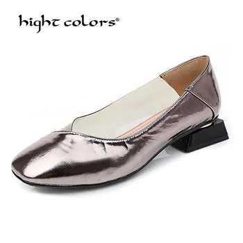 

Gold Women Pump Shoes Thick Heel Ladies Shoes Black Heel Women Pumps 2019 Autumn Femmale Shoes Women Party Shoes Plus Size 34-42