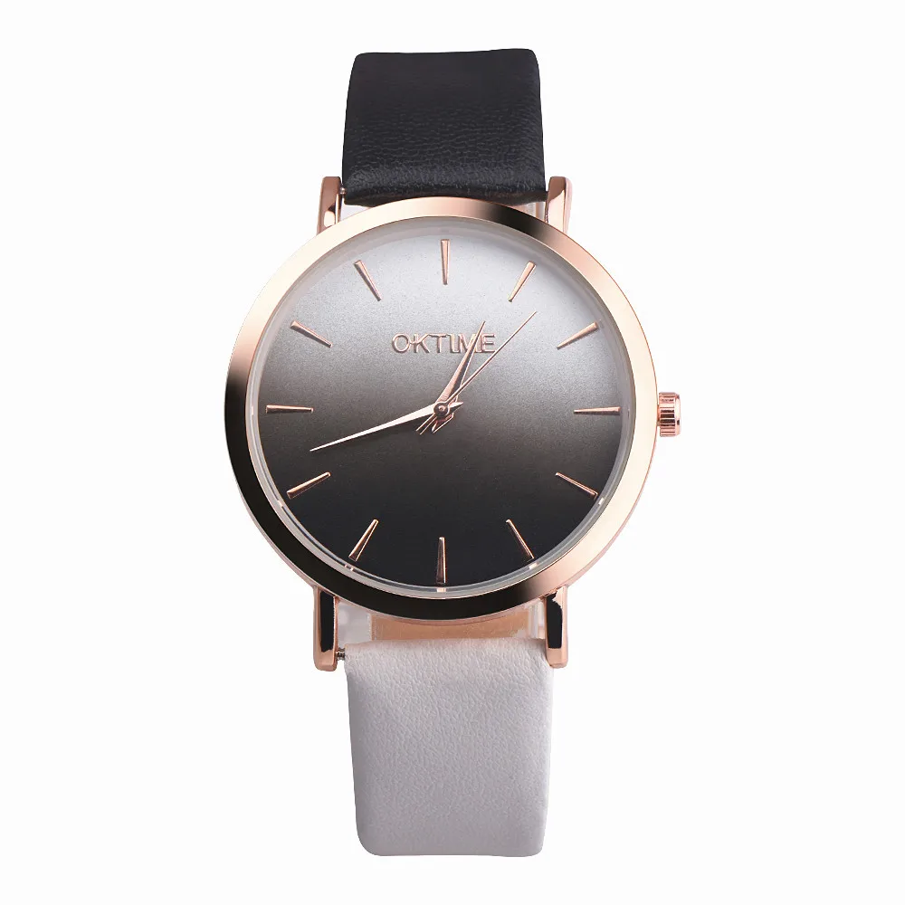 Cheap Rainbow Design Ladies Watch Leather Band Analog Alloy Quartz Womens Watch Watch Female Clock reloj mujer Dropshiping