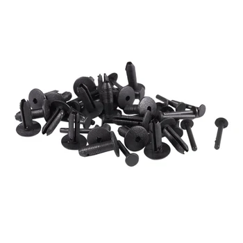 

20 Pieces Black Plastic Holes Button Remachment Panel Repair Vehicle Clip 6.5mm