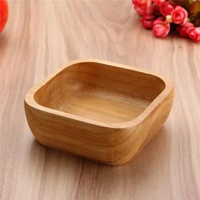ABGZ-1Pcs Деревянная миска для супа, рисовые миски для лапши, детский Ланч-бокс, кухонная посуда для кормления детей, контейнеры для еды