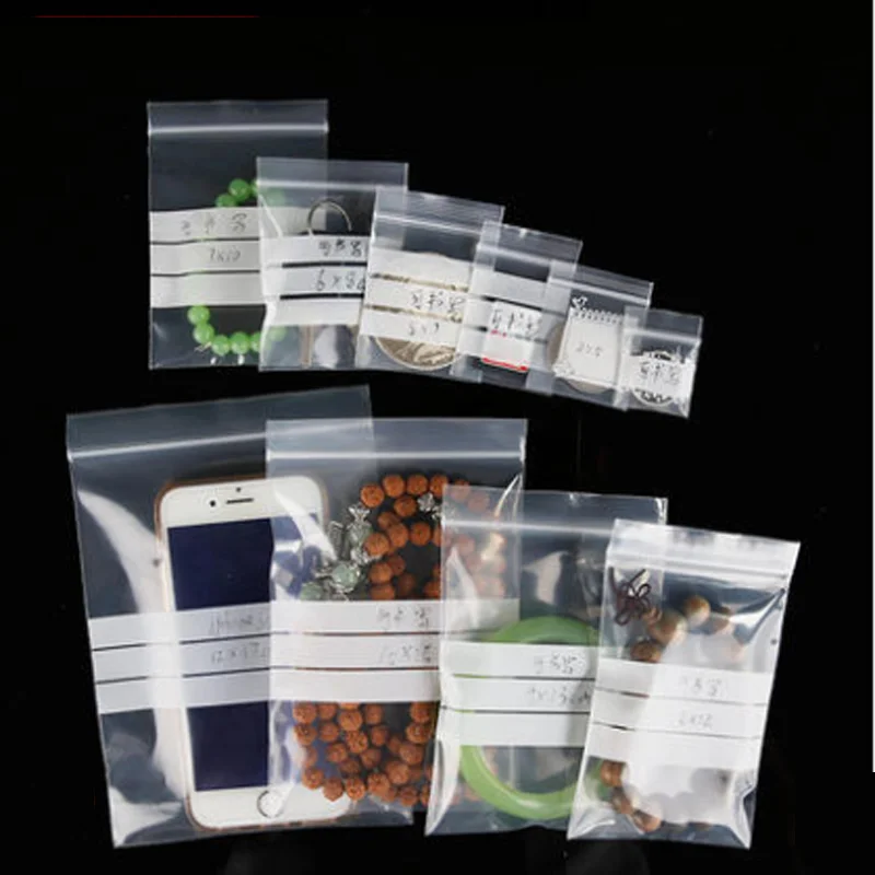 Writable plastic transparent ziplock bag thickened customized small medicine bag sample bag sealed oral label bag packaging bag 2