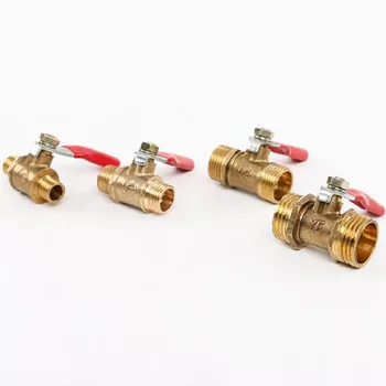 

Pneumatic valve 1/8" 1/4'' 3/8'' 1/2'' double external thread brass connector is suitable for water，Air Compressor Ball Valve