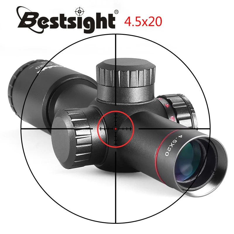 4.5x20 Compact Hunting Rifle Scope Red Illuminated Optical Sight P4 Reticle Riflescope Airsoft Air | Спорт и развлечения