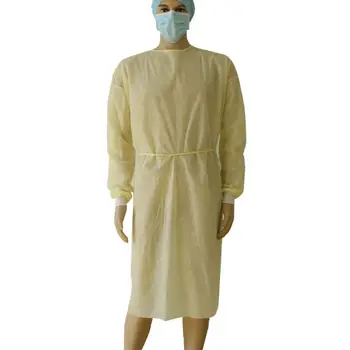 

Isolation Gown with Elastic Cuff Disposable Non-Woven Splash Resistant one size fits all